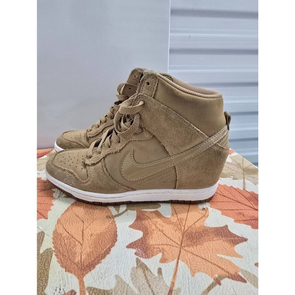 Nike Dunk Sky Hi Hidden Wedge Tan Dessert Women’s Shoes Size 7.5